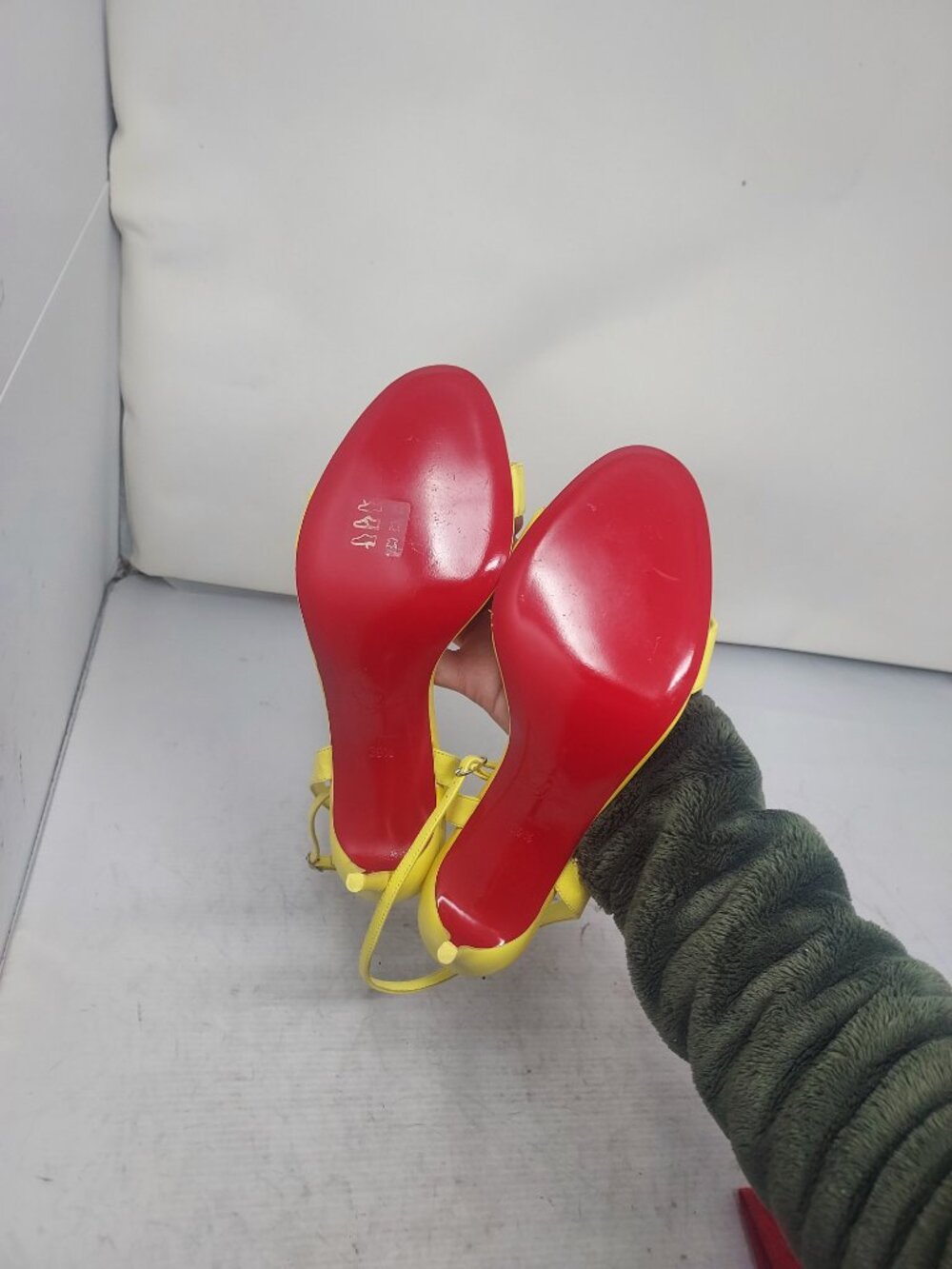 Christian Louboutin Loubigirl Yellow Ankle Strap Heel Sandal - Picture 2 of 12